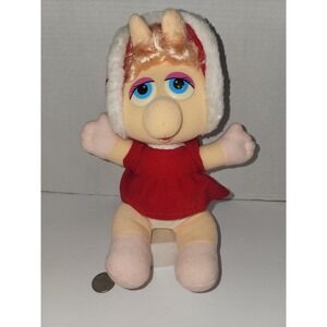 1987 Baby Miss Piggy plush doll "Holiday Huggables" vintage Henson Muppets